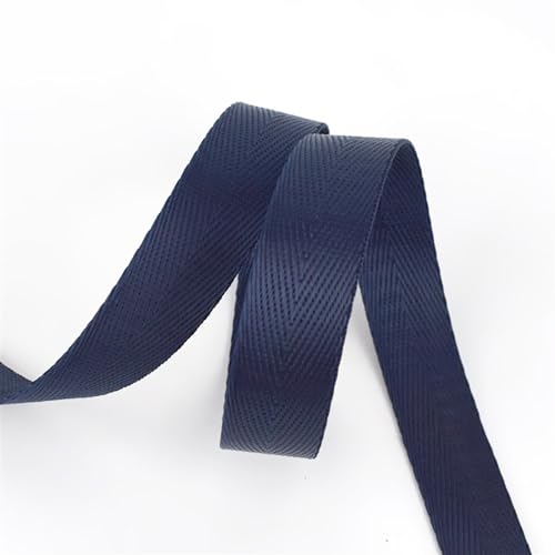 Gurtband 10 Meter Fischgrätenmuster 20 mm Nylon-Gurtband, Bänder, Hundehalsband, Rucksack, Rucksackgurt, Gürtelband, Schrägband, DIY-Nähzubehör Für Rucksäcke, Handtaschen(Navyblue) von CSSHNL