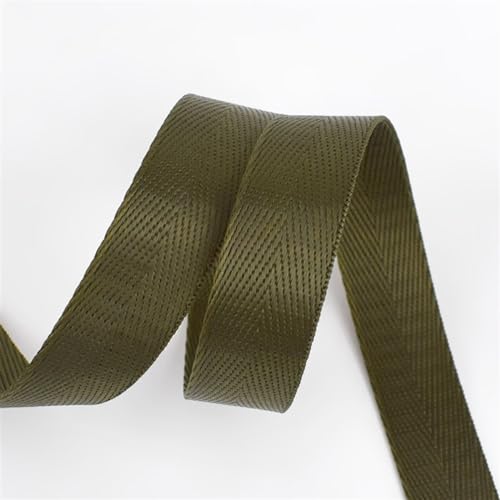 Gurtband 10 Meter Fischgrätenmuster 20 mm Nylon-Gurtband, Bänder, Hundehalsband, Rucksack, Rucksackgurt, Gürtelband, Schrägband, DIY-Nähzubehör Für Rucksäcke, Handtaschen(Navygreen) von CSSHNL