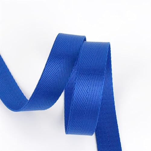 Gurtband 10 Meter Fischgrätenmuster 20 mm Nylon-Gurtband, Bänder, Hundehalsband, Rucksack, Rucksackgurt, Gürtelband, Schrägband, DIY-Nähzubehör Für Rucksäcke, Handtaschen(Royalblue) von CSSHNL