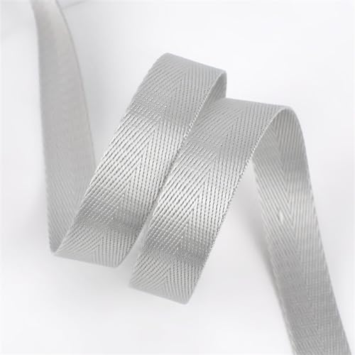 Gurtband 10 Meter Fischgrätenmuster 20 mm Nylon-Gurtband, Bänder, Hundehalsband, Rucksack, Rucksackgurt, Gürtelband, Schrägband, DIY-Nähzubehör Für Rucksäcke, Handtaschen(Silvergrey) von CSSHNL