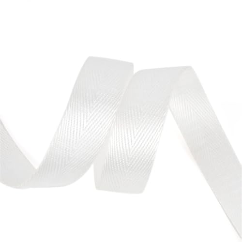 Gurtband 10 Meter Fischgrätenmuster 20 mm Nylon-Gurtband, Bänder, Hundehalsband, Rucksack, Rucksackgurt, Gürtelband, Schrägband, DIY-Nähzubehör Für Rucksäcke, Handtaschen(White) von CSSHNL