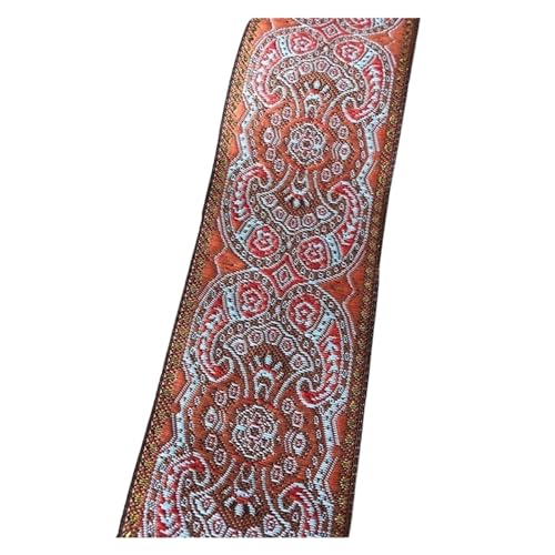 Gurtband 10 Yards/Lose breites 5 cm breites gewebtes Jacquard-Bandbesatzmuster for Vorhänge und Bekleidungszubehör Für Rucksäcke, Handtaschen(Orange) von CSSHNL