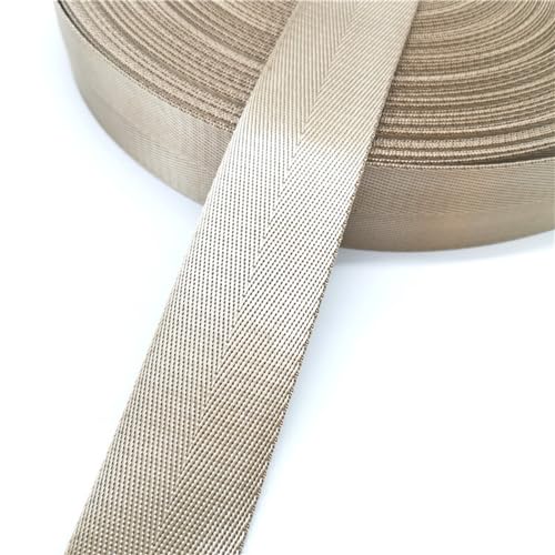 Gurtband 10 Yards 38-mm-Gurtband aus Nylon mit Fischgrätenmuster, Rucksack-Umreifung, Nähen, Tasche, Gürtel, Zubehör Für Rucksäcke, Handtaschen(Khaki) von CSSHNL