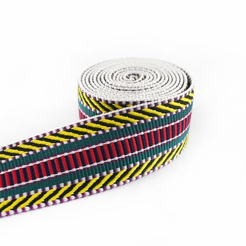 Gurtband 2 m 38 mm Polyester-Baumwoll-Jacquard-Gurtband, 2 mm dick, Taschengurt, Gürtel, Spitzenbänder, DIY, Kleidungsstück, Textil, Nähen, Dekoration Für Rucksäcke, Handtaschen(Metal) von CSSHNL