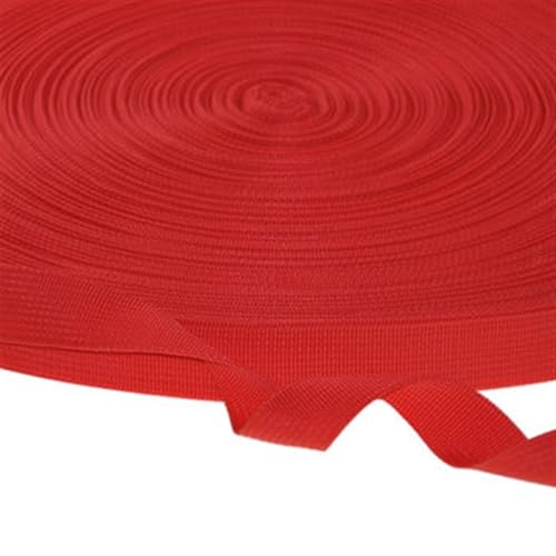 Gurtband 25 mm breit, 100 Yards, reine Farbe, 900D PP-Gurtband, Polypropylen-Kanten, Gürtel, Rucksackgurte Für Rucksäcke, Handtaschen(1 red) von CSSHNL