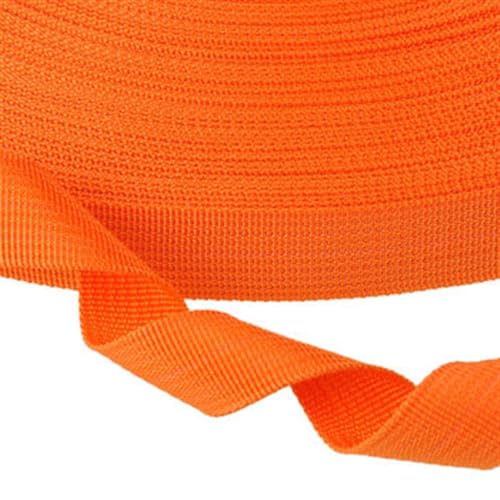 Gurtband 25 mm breit, 100 Yards, reine Farbe, 900D PP-Gurtband, Polypropylen-Kanten, Gürtel, Rucksackgurte Für Rucksäcke, Handtaschen(26 orange) von CSSHNL