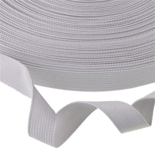 CSSHNL Gurtband 25 mm breit, 100 Yards, Reine Farbe, 900D PP-Gurtband, Polypropylen-Kanten, Gürtel, Rucksackgurte Für Rucksäcke, Handtaschen(6 Light Grey) von CSSHNL