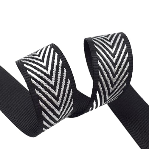 Gurtband 3 Meter Nylon 38mm 1,3mm Dicke Jacquard Gurtbänder Bänder Tasche Strap Gürtel Bänder for DIY Kleidung Schrägband Nähzubehör Für Rucksäcke, Handtaschen(Silver 38mm) von CSSHNL