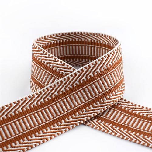 Gurtband 3 Meter Polyester 5cm 2mm Dicke Jacquard-Gurtbänder Taschengurt Gürtelbänder for DIY Kleidung Schrägband Nähzubehör Für Rucksäcke, Handtaschen(Camel) von CSSHNL