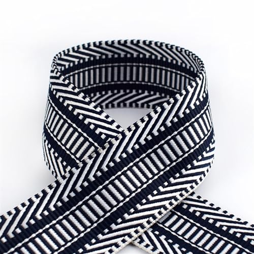 Gurtband 3 Meter Polyester 5cm 2mm Dicke Jacquard-Gurtbänder Taschengurt Gürtelbänder for DIY Kleidung Schrägband Nähzubehör Für Rucksäcke, Handtaschen(DarkBlue) von CSSHNL