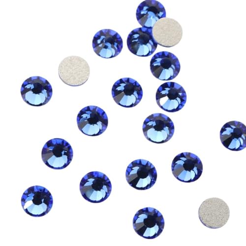 Hotfix Strasssteine Fixierung Kristall Cristales Flatback Silber Rückseite Nicht Hotfix Strasssteine ​​Für Taschen Schuhe Kleidungsstück Telefon DIY Nail art für Nagel Gesicht Kunst(107 Sapphire,5mm S von CSSHNL