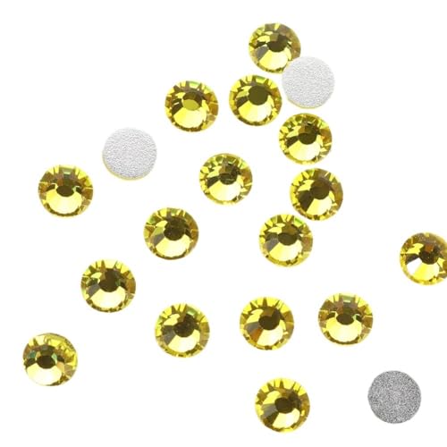 Hotfix Strasssteine Fixierung Kristall Cristales Flatback Zurück Nicht Hotfix Strass for Taschen Bekleidung DIY Nagel Kunst für Nagel Gesicht Kunst(119 Citrine,1.4mm SS4 1440pcs) von CSSHNL