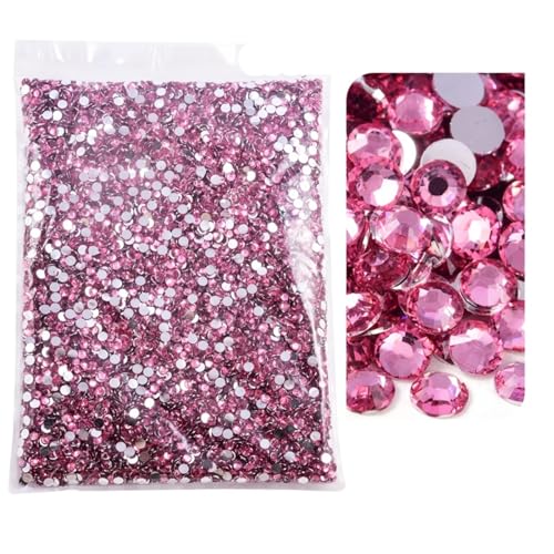 Hotfix Strasssteine Flatback-Silberunterseite-Harz, nicht Hotfix-Strasssteine ​​im großen Paket, Glitzerkristalle und Strass für Nagel Gesicht Kunst(15 Dk Pink,3.0mm SS10-50000pcs) von CSSHNL