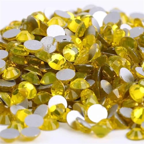 Hotfix Strasssteine Kristall Nicht Hotfix Strass Super Helle Glas Strass 3D Nail art Dekoration DIY Kleid Kleidung für Nagel Gesicht Kunst(Citirine,Ss12 1440pcs) von CSSHNL