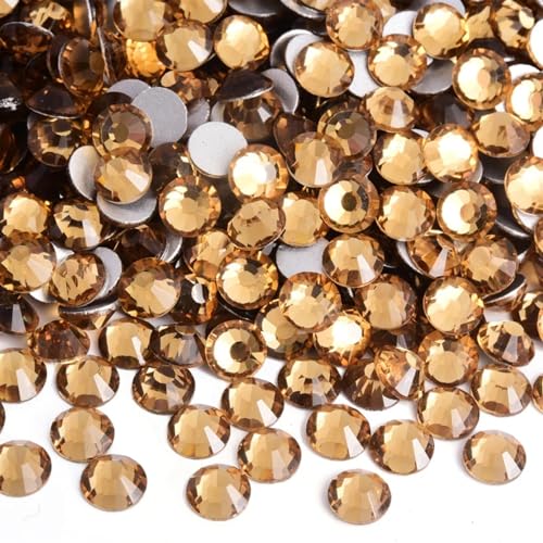 Hotfix Strasssteine Kristall Nicht Hotfix Strasssteine ​​Strass Nägel Diamant Kristalle for Vestidos Nail Charms Nail art Kleid für Nagel Gesicht Kunst(Lt. color Topaz,SS16-1440pcs) von CSSHNL