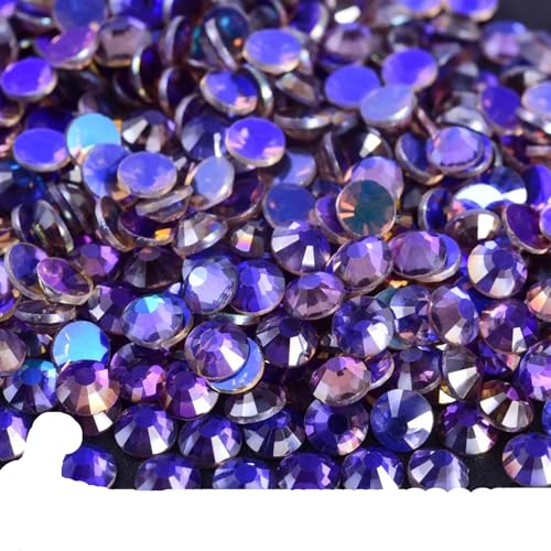 Hotfix Strasssteine Nicht Hotfix Strass Glitzer Strasssteine ​​Kristall Strass Diamant Nagel Charms Nail Art Dekorationen für Nagel Gesicht Kunst(Amethyst Aurora,SS3-1440pcs) von CSSHNL