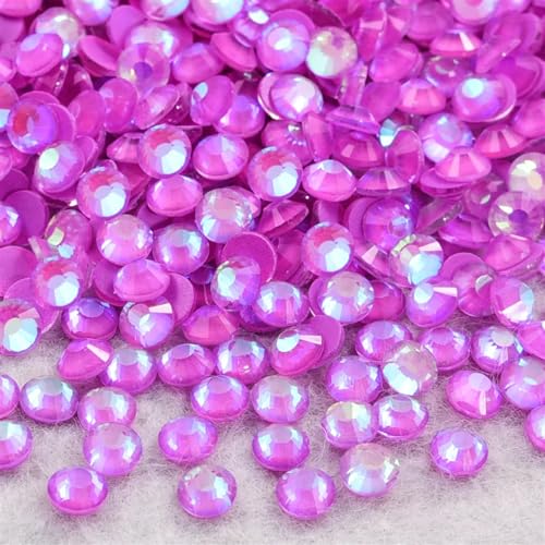 Hotfix Strasssteine Nicht Hotfix Strass Glitzer Strasssteine ​​Kristall Strass Diamant Nagel Charms Nail Art Dekorationen für Nagel Gesicht Kunst(Dk Amethyst AB Neon,SS20-1440pcs) von CSSHNL