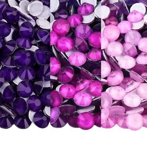 Hotfix Strasssteine Nicht Hotfix Strass Glitzer Strasssteine ​​Kristall Strass Diamant Nagel Charms Nail Art Dekorationen für Nagel Gesicht Kunst(Temp. Ch. amethyst,SS3-1440pcs) von CSSHNL