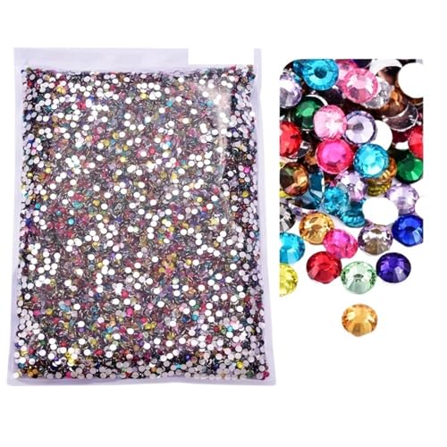 Hotfix Strasssteine Flatback-Silberunterseite-Harz, nicht Hotfix-Strasssteine ​​im großen Paket, Glitzerkristalle und Strass für Nagel Gesicht Kunst(Mixed colors,5mm SS20-10000pcs) von CSSHNL