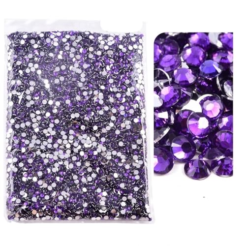 Hotfix Strasssteine Flatback-Silberunterseite-Harz, nicht Hotfix-Strasssteine ​​im großen Paket, Glitzerkristalle und Strass für Nagel Gesicht Kunst(10 Dk Amethyst,2mm SS6-50000pcs) von CSSHNL