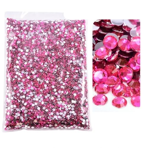 Hotfix Strasssteine Flatback-Silberunterseite-Harz, nicht Hotfix-Strasssteine ​​im großen Paket, Glitzerkristalle und Strass für Nagel Gesicht Kunst(17 Lt Rose,5mm SS20-10000pcs) von CSSHNL