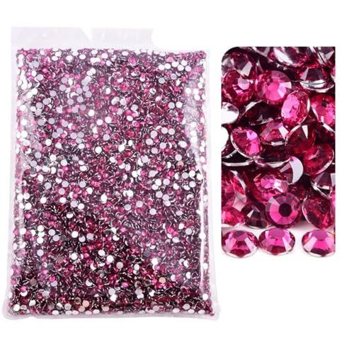 Hotfix Strasssteine Flatback-Silberunterseite-Harz, nicht Hotfix-Strasssteine ​​im großen Paket, Glitzerkristalle und Strass für Nagel Gesicht Kunst(18 Dk Rose,4mm SS16-25000pcs) von CSSHNL