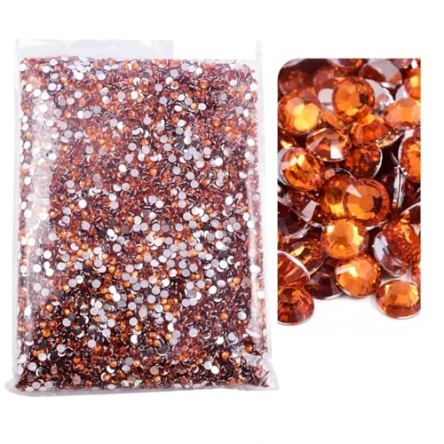 Hotfix Strasssteine Flatback-Silberunterseite-Harz, nicht Hotfix-Strasssteine ​​im großen Paket, Glitzerkristalle und Strass für Nagel Gesicht Kunst(23 Orange,2mm SS6-50000pcs) von CSSHNL