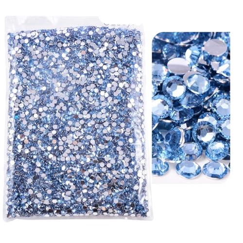 Hotfix Strasssteine Flatback-Silberunterseite-Harz, nicht Hotfix-Strasssteine ​​im großen Paket, Glitzerkristalle und Strass für Nagel Gesicht Kunst(4 Lt Sapphire,2mm SS6-50000pcs) von CSSHNL