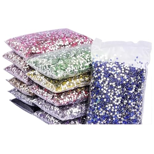 Hotfix Strasssteine Flatback-Silberunterseite-Harz, nicht Hotfix-Strasssteine ​​im großen Paket, Glitzerkristalle und Strass für Nagel Gesicht Kunst(5 Capri Blue,4mm SS16-10000pcs) von CSSHNL