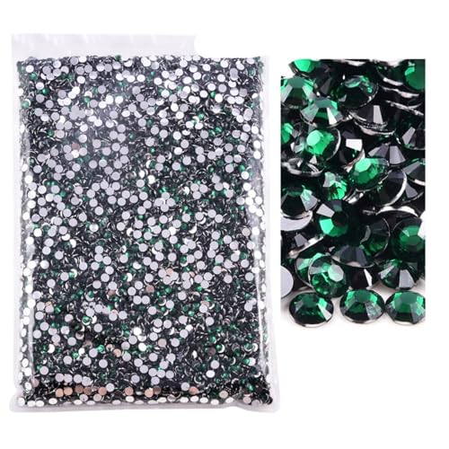 Hotfix Strasssteine Flatback-Silberunterseite-Harz, nicht Hotfix-Strasssteine ​​im großen Paket, Glitzerkristalle und Strass für Nagel Gesicht Kunst(8 Emerald,2mm SS6-50000pcs) von CSSHNL