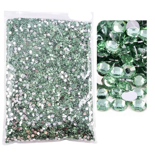 Hotfix Strasssteine Flatback-Silberunterseite-Harz, nicht Hotfix-Strasssteine ​​im großen Paket, Glitzerkristalle und Strass für Nagel Gesicht Kunst(9 Lt Peridot,5mm SS20-15000pcs) von CSSHNL