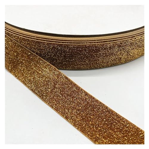 Samtband 6–38 mm glitzerndes Samtband, kein elastisches, einseitiges Band, Haarband-Clips, Schleifendekoration zum Verpacken von Geschenken(21,25mm(5yards)) von CSSHNL