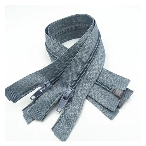 CSSQCSSUANB Reißverschlüsse, Ersatzreißverschluss Two Way Zip，Zip for Jacket，Heavy Duty Zip，Two Way Zip 5Pcs Zipper， Open End 20Cm-60Cm Suitable for Garment Sewing Process Heavyweight(Gray,25CM-5PCS) von CSSQCSSUANB