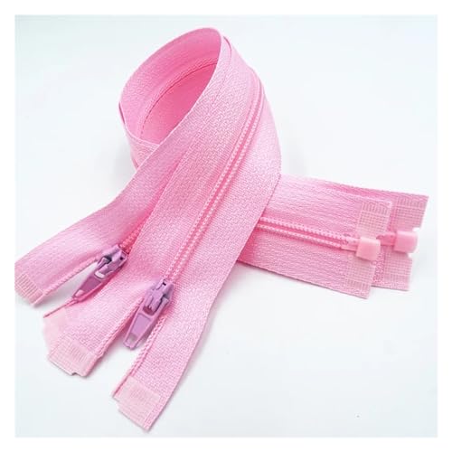 CSSQCSSUANB Reißverschlüsse, Ersatzreißverschluss Two Way Zip，Zip for Jacket，Heavy Duty Zip，Two Way Zip 5Pcs Zipper， Open End 20Cm-60Cm Suitable for Garment Sewing Process Heavyweight(Pink,40CM-5PCS) von CSSQCSSUANB