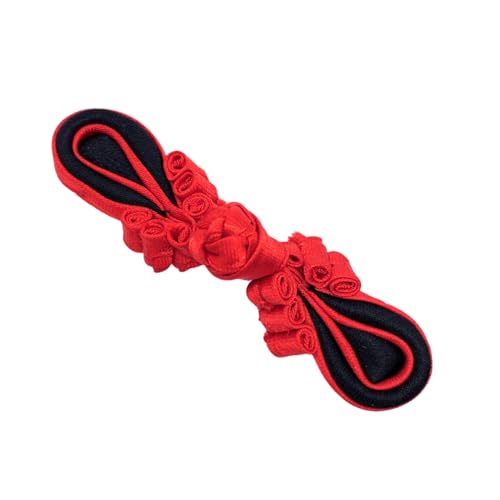 Knöpfe mit chinesischen Knoten, 5PC handgewebte Wassertropfen chinesische Cheongsam Knoten Knopfverschluss Band Verschluss Kostüm Hemd Anzug DIY Nähen Handwerk chinesische Knotenknöpfe(Black Red) von CSSQCSSUANB