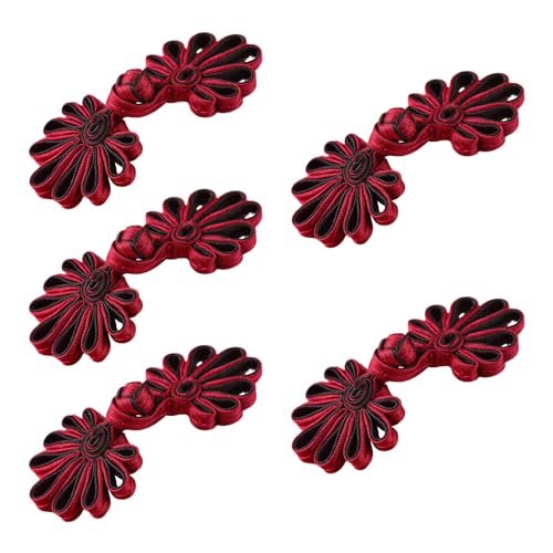 Knöpfe mit chinesischen Knoten, Knöpfe, Knoten, chinesische Knoten, 5 Paar chinesische Knoten, Froschknöpfe, Cheongsam-Knöpfe, chinesische Verschlussknöpfe, chinesische Verschluss-Nähknöpfe, Verschlüs von CSSQCSSUANB