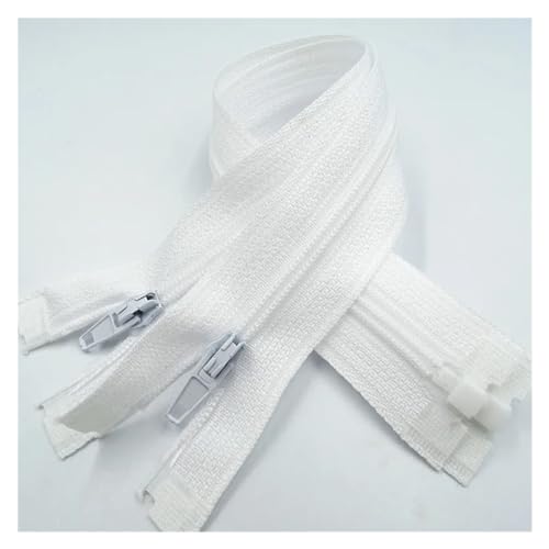 Reißverschlüsse, Ersatzreißverschluss Two Way Zip，Zip for Jacket，Heavy Duty Zip，Two Way Zip 5Pcs Zipper， Open End 20Cm-60Cm Suitable for Garment Sewing Process Heavyweight(White,20CM-5PCS) von CSSQCSSUANB