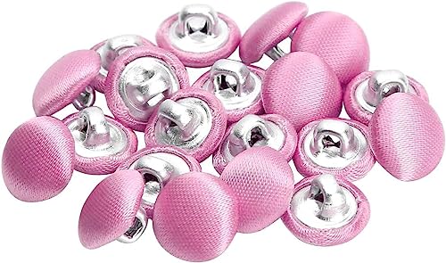 Metallknöpfe, 10 mm, satiniert, für Smoking, Anzüge, Kleider, Blusen, Mäntel, 20 Stück (Rosa) von CSXMONEY