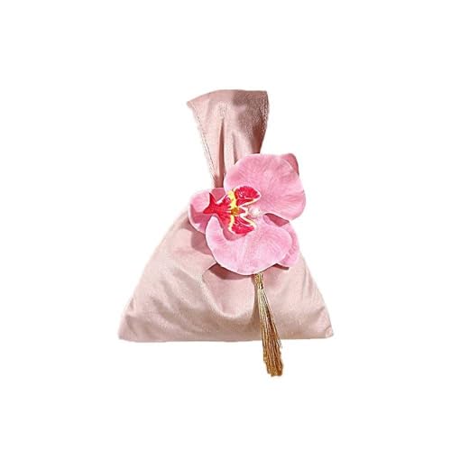 CTCOIJRN Samtstoff-Geschenkbeutel, Blumen-Handgelenktasche, Elegante Shopping-Mode, Festliche Zuckerbeutel-Quaste von CTCOIJRN