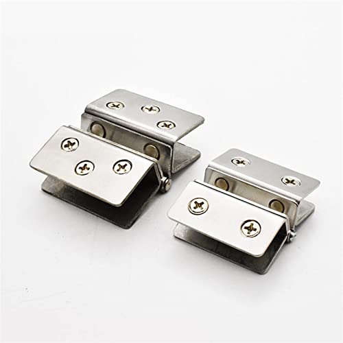 CTCOIJRN Scharnier, 2 Stück Glastürscharnier ohne Loch Edelstahl Schrank Schrank Glasklemmen Clip ohne Bohren doppelseitig(for 8-10mm) von CTCOIJRN