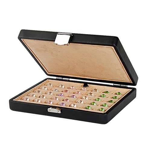 CTCOIJRN Schmuckschatullen, rechteckige Box mit bloßen Diamanten, Halsketten-Anhänger-Box, Diamant-Leder-Schmuck-Aufbewahrungsbox von CTCOIJRN