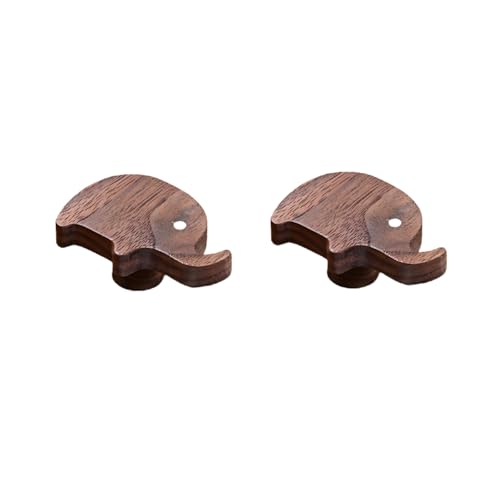 CTCOIJRN Schubladengriffe, Holzzuggriffe, Holzzuggriffe, 2 Stück, Tierholzhaken, Kleiderschrank, Schrankgriff, Kinderzimmer-Türknauf, schwarzer Walnuss, Tyrannosaurus Rex(Black Walnut,Elephant) von CTCOIJRN