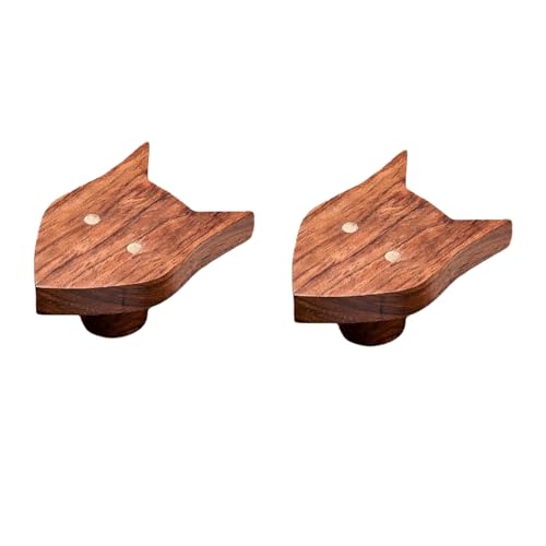 CTCOIJRN Schubladengriffe, Holzzuggriffe, Holzzuggriffe, 2 Stück, Tierholzhaken, Kleiderschrank, Schrankgriff, Kinderzimmer-Türknauf, schwarzer Walnuss, Tyrannosaurus Rex(Brazilian Rosewood,Fox) von CTCOIJRN