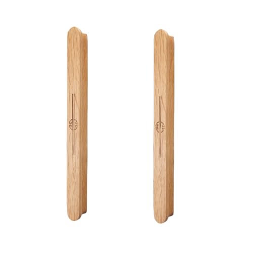 CTCOIJRN Schubladengriffe, Holzzuggriffe, Möbelgriffe, 2 Stück, chinesischer Stil, mit Holzscheit-Prägung, gebogener Schubladengriff, Holzschrank, Kleiderschrank, Tür, Kinderzimmer(Oak,192mm) von CTCOIJRN