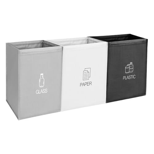 CTDMJ® Wiederverwendbare Recycling-Mülleimer, 3 Packungen, Recyclingbeutel mit Griff, wasserdicht, Recycling-Müllbeutel, Recyclingbox für Küche, Zuhause, Büro von CTDMJ