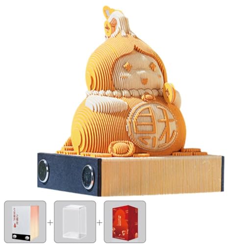 3D-Notizblock mit Aufschrift "Happiness Luck Figurines Cute Gourd Memo Pad Notes Notepad Desk for Girl Decoration Decro Tear Craft Away Time Lights Away Carving Away Notepad Gift Tear Notepad Carving von CTDWNT