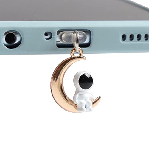 CTDWNT Universal Telefon Staub Stecker Stereo Astronaut Telefon Kopfhörer Loch Datenanschluss Telefon für Apple Android von CTDWNT