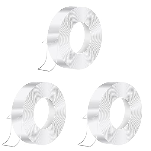 3 Doppelseitiges Klebeband, Rollen Premium Nano Tape, Doppelseitiges Klebeband Extra Stark, Geeignet für Teppich, Küche, Party, Fotoposter(3M) von CTForest