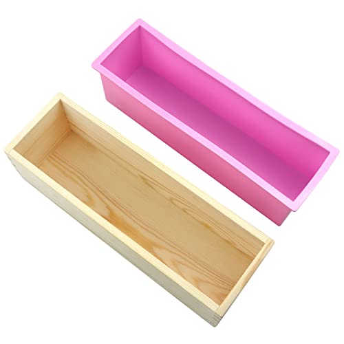 Soap Making Mould, Soap Mould with Wooden Box, 1200 ml Soap Mould, Geeignet für die Herstellung von Seife Oder Toastkuchen von CTForest