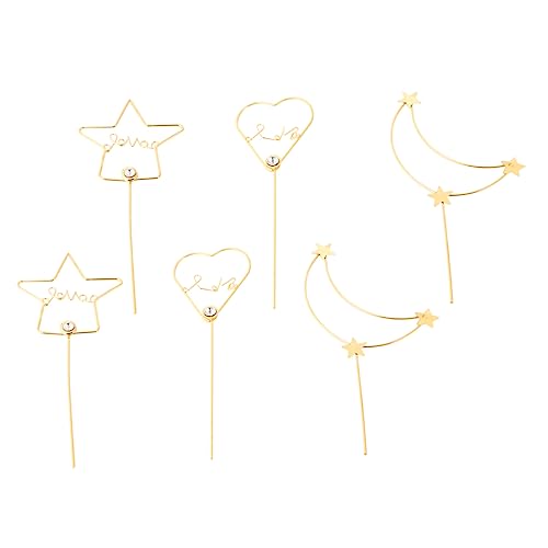 CTIRCHIU 6 Stück Kuchen Picks geburtstagskuchen bithday cake Kuchen Dekorationsartikel cake decorating set birthday cake Kuchen Schmuck Kuchendeckel Kucheneinsatztopper Strass-Topper Golden CTIRCHIU 6 Stück Kuchen Picks geburtstagskuchen bithday cake Kuchen Dekorationsartikel cake decorating set birthday cake Kuchen Schmuck Kuchendeckel Kucheneinsatztopper Strass-Topper Golden von CTIRCHIU
